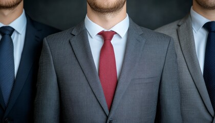 Men wearing tailored suits display confidence in a modern office environment