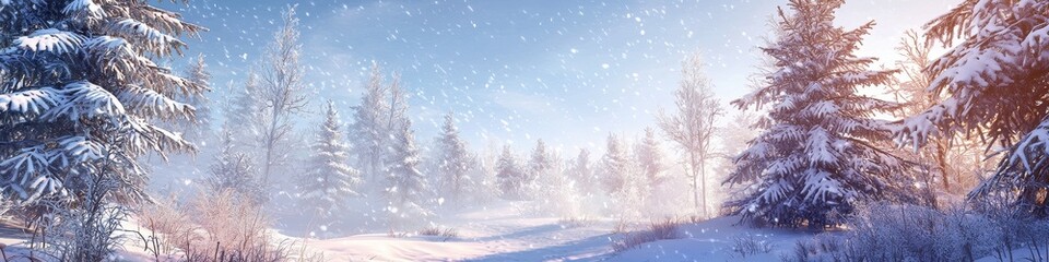 beautiful forest snow sunny weather. Selective focus