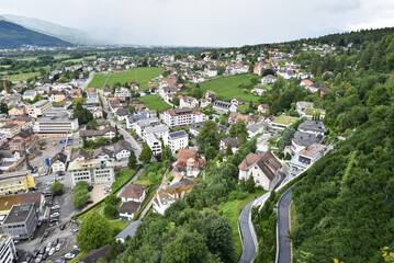 Vaduz Panorama with Cityscape and Mountains, Liechtenstein