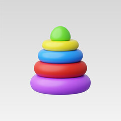 3d Realistic Pyramid Toy vector illustration