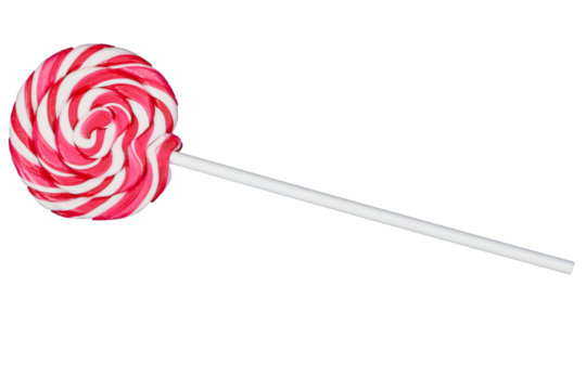 Christmas lollipop candy, isolated on transparent background