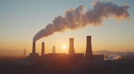 Smoke from the chimneys, the concept of pollution.