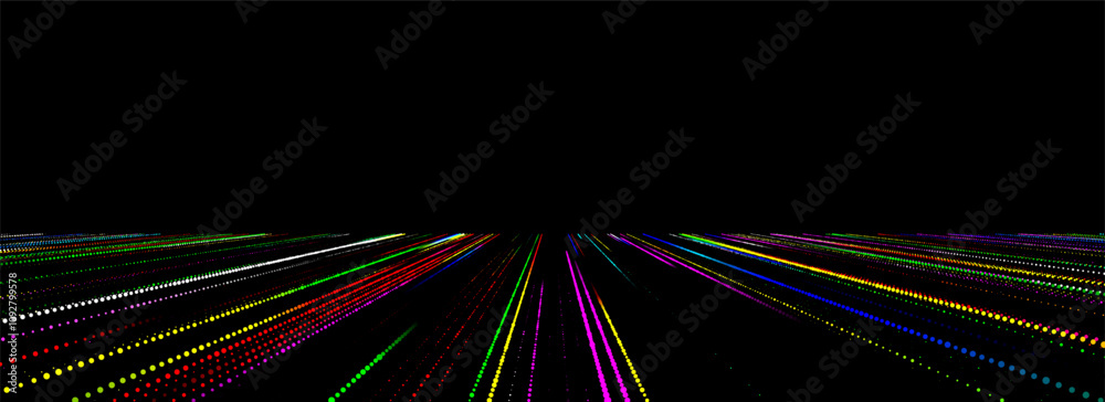 Poster Vector colors glitch texture background. Abstract halftone with noise effect and dots. Screen texture with matrix or binary code.