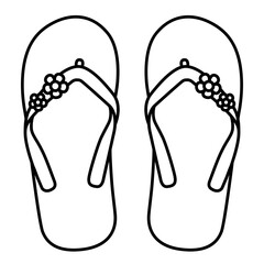 Sandal Flip Flop Rose 3 outline