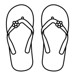 Sandal Flip Flop Rose 2 outline