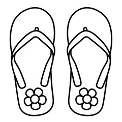 Sandal Flip Flop Rose 1 outline