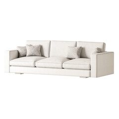 A white couch with pillows on it