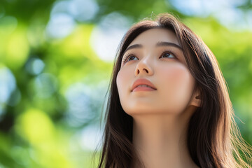 Naklejka premium 日本人女性のモデル