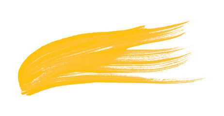 Yellow brush strokes on transparent background and hand-painted watercolor texture.