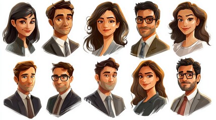 This image portrays a collection of diverse individuals in professional attire, reflecting a modern workplace ethos emphasizing collaboration and unity in a friendly environment.