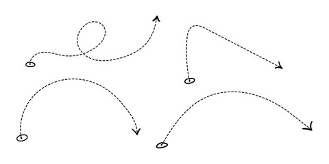 Vector isolated curvy directional arrows set on a transparent background