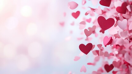 Obraz premium Romantic Bright Heart-Shaped Bokeh. ai generated