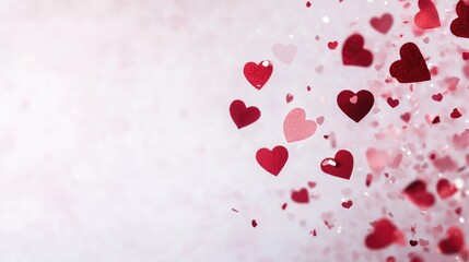 Obraz premium Romantic Bright Heart-Shaped Bokeh. ai generated