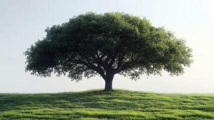 Fototapeta premium A Majestic Tree Towering Over a Lush Green Field of Grass