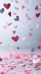 Obraz premium Romantic Bright Heart-Shaped Bokeh. ai generated