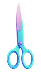 Colorful scissors on a white isolated background.