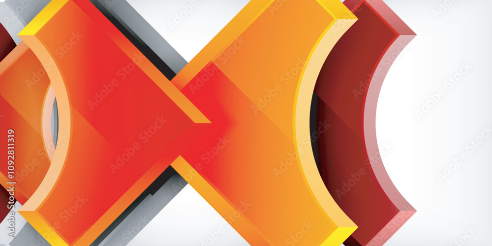 Poster Geometric design abstract background - circles and triangles