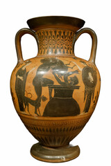 ceramics, vessel, greece, antique, isolated, background, white,