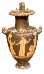 ceramics, vessel, greece, antique, isolated, background, white,