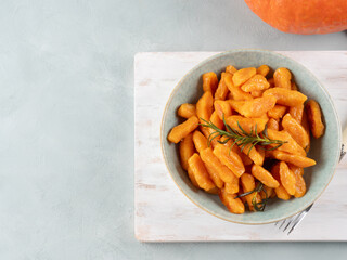 Pumpkin potato gnocchi easy Italian autumn recipe with hokkaido squash