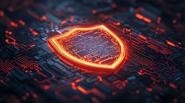 Cybersecurity threat protection digital space infographic high-tech environment close-up view data security concept