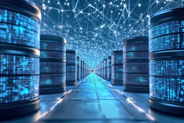 Data storage system showcases advanced technology in a digital environment