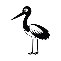 A Cute Stork Vector Illustration

