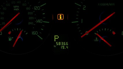 Fototapeta premium odometer inside of a car