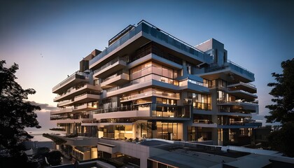 Fototapeta premium Modern building in the night