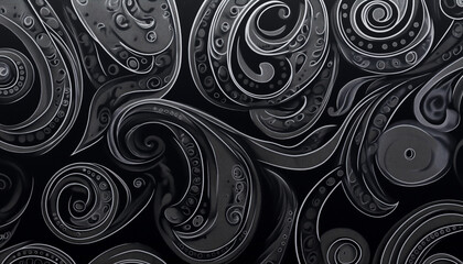 Sophisticated Paisley Pattern in Grey and Silver