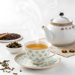 Fototapeta premium cup of tea with teapot