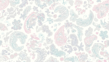Fototapeta premium Delicate Paisley Pattern with Intricate Floral Elements