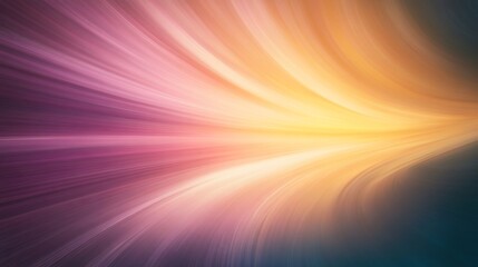 Obraz premium Colorful light trails create a vibrant abstract background in soft hues. Generative AI