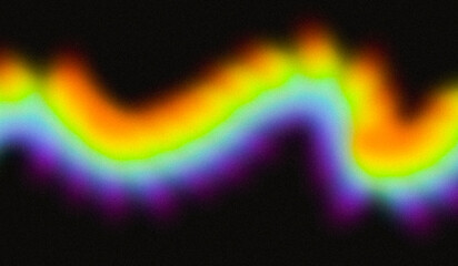 Abstract rainbow shaped gradient grainy background. Rainbow color wave overlay background, noise texture, rainbow light leaks texture
