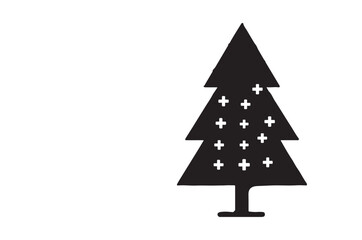 Fototapeta premium Christmas tree icon set. Vector illustration of pine silhouette