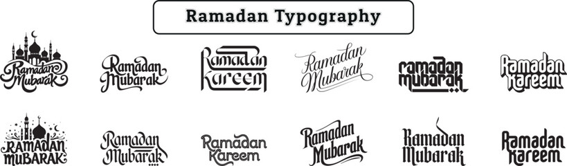 Ramadan Typography, Ramadan Mubarak Typography, Islamic Typography Design