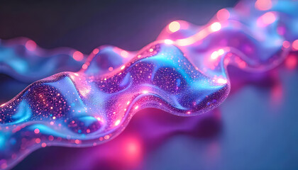 Futuristic Neon Metallic Fluid Surface