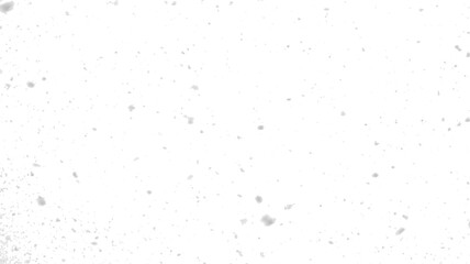 Falling snow. On isolated transparent background.