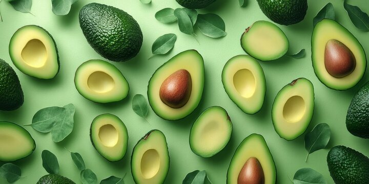 Fresh green ripe avocado fruits sourced from organic avocado plantations are a perfect choice for healthy vegan and vegetarian meals, promoting nutritious eating with delightful flavor.