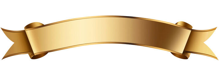 Elegant Golden Ribbon Banner with Glossy Finish for Decoration and Design Projects