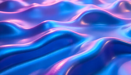 Fototapeta premium 3D Metallic Liquid Waves with Shiny Finish