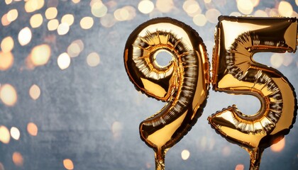 Obraz premium Number 95 golden balloons with copy space 