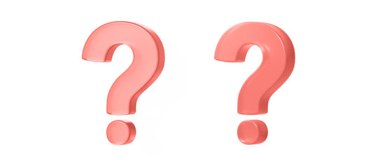 3D question mark in pink with a little transparency and gloss