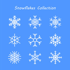 Set of ornamental snowflakes