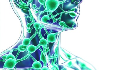 Naklejka premium 3D illustration of, lymph nodes of the body, isolated on white background