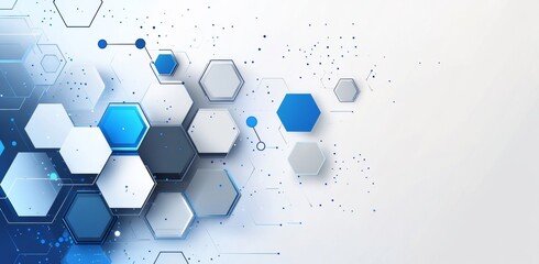 This background features hexagonal patterns representing modern business technology, ideal for corporate presentations, highlighting analytics, interconnectivity, and collaboration