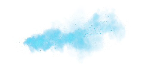 Fantastic blue smoke background. Magic blue smoke with glitter and small particles of twinkling stars. Fog with luminous particles. Blue vapor with stardust. Morning fog over land or water surface, ma