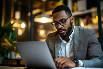 Professional Businessman Working on Laptop Computer