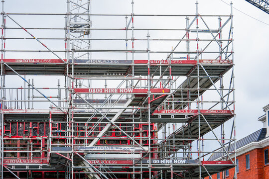 Industrial Scaffolding Structure Under Construction