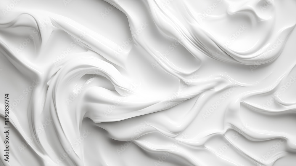 Aufkleber White abstract forms background different shapes. Minimalistic white bright background futuristic texture